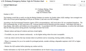 US Embassy High Pollution Alert