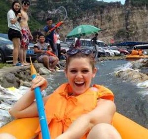 Rafting in Shidu, China (2014).